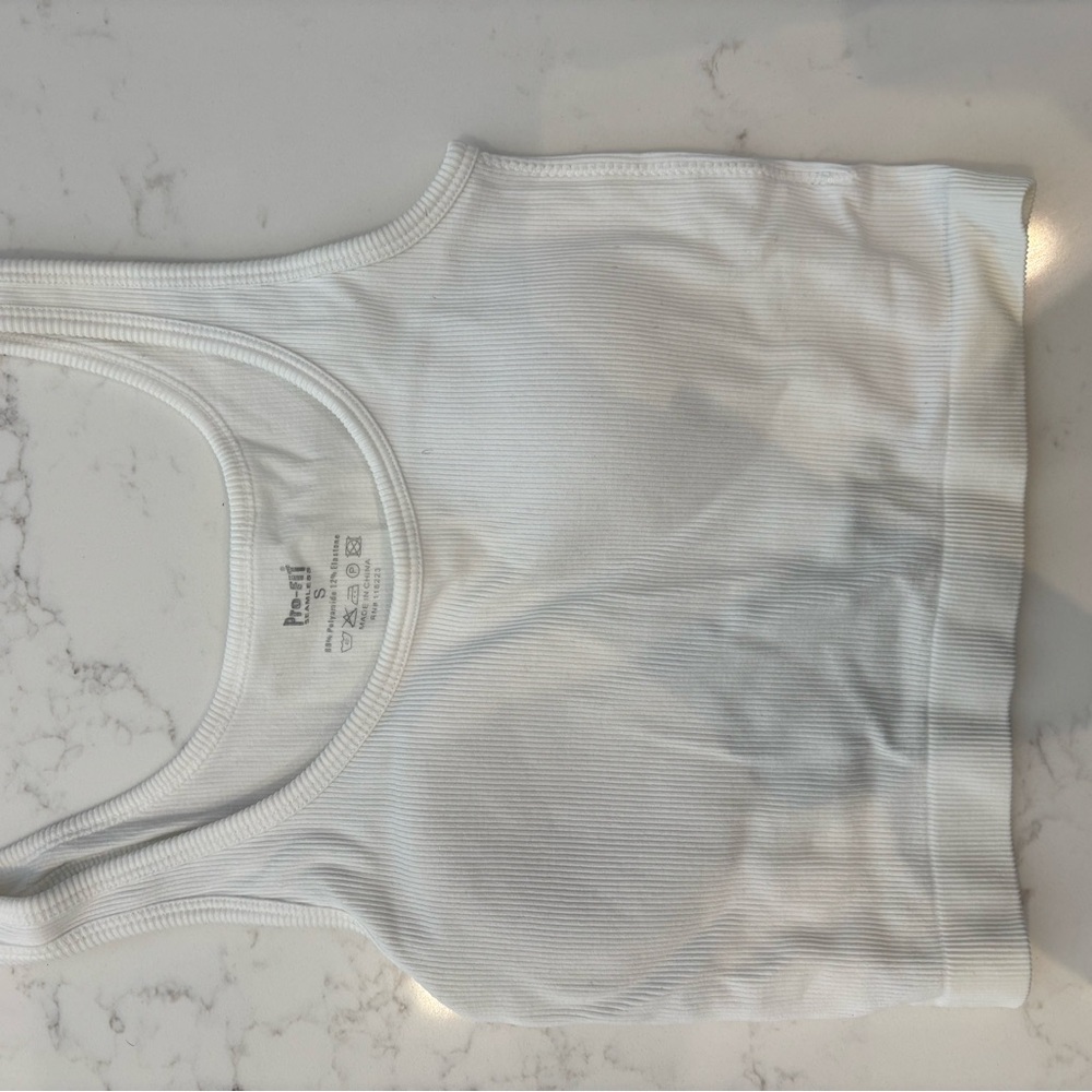 Hanes White Ribbed Tank Top